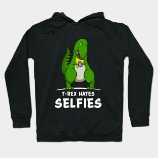 T-Rex Dinosaur Hates Selfies Comedy Hoodie